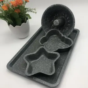 Yapışmaz Bakeware seti 4 adet kek kalıbı yapışmaz karbon çelik Metal ekmek kurabiye kalıbı pişirme yemekleri tavalar araçları kiti