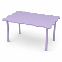 Table d'extérieur personnalisée incurvée blanche, bleue, rose, blanche pour événements et fêtes d'enfants – Prix usine