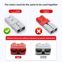 Connecteur de batterie bipolaire 50A 120A 175A 350A 600V IP54 certifié CE -40°C~+125°C pour chariot élévateur, batterie solaire au lithium