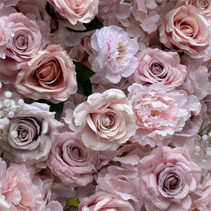 Высокое качество 8x8 рулон шелковая Цветочная панель на заказ 3D 5D розовая искусственная Роза настенный фон свадебное украшение - Product Image 4