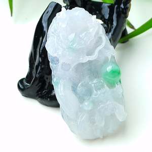 Myanmar Natural a <span class=keywords><strong>Type</strong></span> Jadeite Jade Pendant Ice-Like Floating Green Boy Meets Girl Emerald Pendant 59.42 - Product Image 2