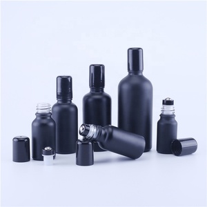 Botellas de Vidrio Negro Mate de 10ml 15ml 20ml 30ml 50ml 100ml con Bola Rodante de Acero Inoxidable para Perfume y Aceites Esenciales - Product Image 4
