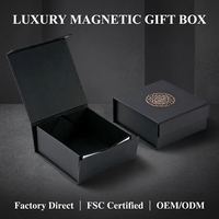 Boîte cadeau magnétique pliable rigide personnalisée, grande boîte en carton noir de luxe avec poignée et couvercle magnétique
