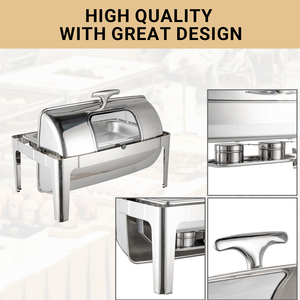 9 Liter Silber Chafing Dishes Speisenwärmer Hochwertiges Chef Buffet Set für Hotel Catering Präsentation Aller Arten von Chafing <span class=keywords><strong>Dish</strong></span> - Product Image 5