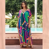 Tempérament coloré européen américain à la mode imprimé plage d'été africaine robe bubu africaine ample