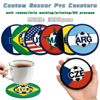 Sous-verres en PVC 2026 Football Flag, sous-verres personnalisés en caoutchouc souple en forme de ballon de football, tapis de la Coupe Nationale, souvenirs sportifs, directement de l'ancienne usine