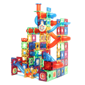 Bloques de construcción magnéticos STEM juguetes educativos azulejos magnéticos carrera de mármol para niños - Product Image 2