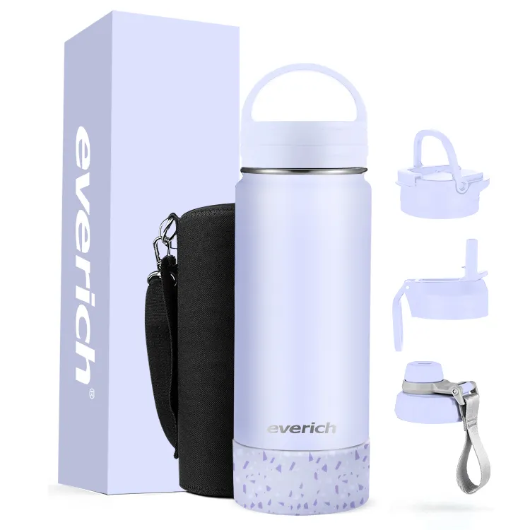 Custom double wall thermal insulated drinking bottles stainless steel sublimation bottles water bottle with lid