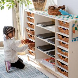 Montessori Combi Art Trolley File Organizer Bibliothèque <span class=keywords><strong>et</strong></span> mobilier de classe avec roues pour la maison <span class=keywords><strong>et</strong></span> l'école - Product Image 3