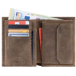 <b>Men's</b> Brown Genuine Leather <b>Wallet</b> Multi Card Slot <b>RFID</b> Blocking Thin Cowhide <b>Wallet</b> Everyday Use - Product Image 3