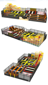 Aire de saut en libre style, grand parc de trampolines pour enfants et adultes, parc de fitness et de sport intérieur, équipement de terrain de jeu intérieur - Product Image 2