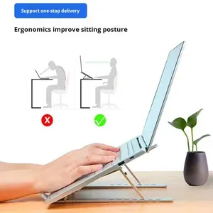 <span class=keywords><strong>Soporte</strong></span> Plegable y Ajustable de Aleación de Aluminio para Laptop y Tablet, <span class=keywords><strong>Soporte</strong></span> Vertical para Computadora de Escritorio de 18 Pulgadas con Bolsa de Almacenamiento - Product Image 3