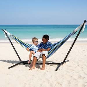 <span class=keywords><strong>Hamac</strong></span> <span class=keywords><strong>double</strong></span> avec support, intérieur/extérieur, brésilien, pour 2 personnes, pour utilisation en extérieur, dans la cour, le patio et le jardin, <span class=keywords><strong>hamac</strong></span> sur pied - Product Image 2