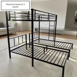 <span class=keywords><strong>Lits</strong></span> <span class=keywords><strong>superposés</strong></span> modernes en acier, vente chaude d'usine, pour 3 enfants et adultes, gain de place, robustes, pour usage scolaire et auberge de jeunesse - Product Image 2