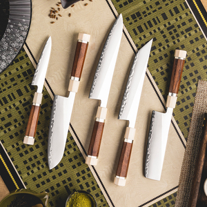 Couteaux de chef <span class=keywords><strong>japonais</strong></span> Grandsharp Kitchen PM204 / Version chinoise des ensembles de couteaux de chef en acier poudré M390, bois Mkuruti et imitation ivoire - Product Image 1