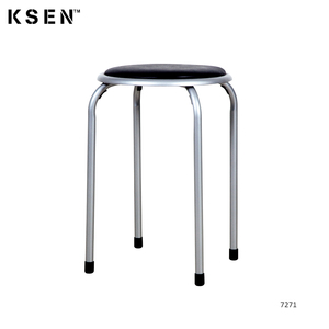 Muebles para el Hogar Baratos, Taburete Apilable Redondo con Asiento Acolchado y Patas de Metal 7271 - Product Image 2