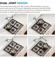Robinet mural articulé en laiton sur mesure pour les tâches de nettoyage latéral des cuisinières de cuisine commerciale