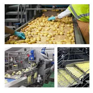 Gran oferta, planta de producción de patatas fritas congeladas, serie de máquinas para línea de producción de patatas fritas, línea de patatas fritas