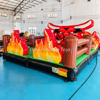 Matelas gonflable en PVC robuste à thème flamme 3D, type taureau mécanique, prix usine, pour la location événementielle