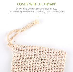 ถุงสบู่ก้อนใยบวบธรรมชาติสำหรับขัดผิวทำจากสบู่ผ้าป่านธรรมชาติ - Product Image 6