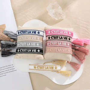 New Couple Ban nhạc cổ tay bện Vòng đeo tay ba chiều thư bện Vòng đeo tay phụ nữ lấy cảm hứng từ bện tua Vòng đeo tay - Product Image 4