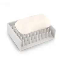 Cepillo de silicona antideslizante para baño, soporte de drenaje para jabón