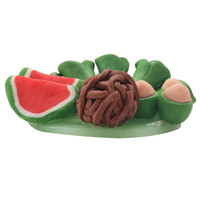 Plateau miniature en argile pour fruits, modèle de nourriture miniature, design porte-bonheur, accessoires de décoration pour maison de poupée DIY