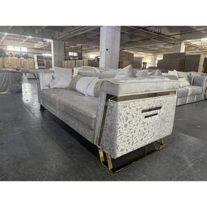 Set di Divani Angolari Moderni Imbottiti in Tessuto con Schienale Quadrato e Gambe in Acciaio Inossidabile, Durevoli e Confortevoli per Soggiorno 497+498 <span class=keywords><strong>4</strong></span> - Product Image 5