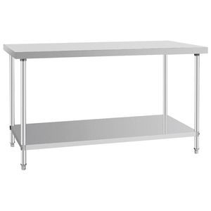 Mesa <span class=keywords><strong>de</strong></span> Trabajo <span class=keywords><strong>de</strong></span> Acero Inoxidable Resistente para Cocina Comercial con Acabado Pulido - Product Image 2