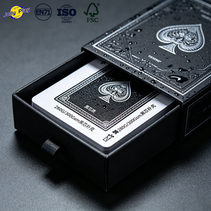 Boîte personnalisée OEM pour cartes à jouer, tiroir, <span class=keywords><strong>jeu</strong></span> familial, étanche, cartes à jouer noires 280G 300Gsm - Product Image 1