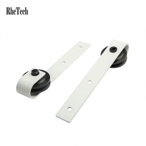 WEKIS Heavy-Duty 6.6ft/2m I-Shape Barn Door Hardware Kit Single Double Track Bypass <b>Bracket</b> Industrial Steel 120KG Capacity - Product Image 6