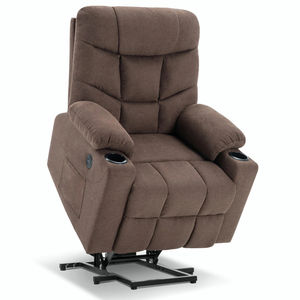 Sillón <span class=keywords><strong>Reclinable</strong></span> Eléctrico 2026 <span class=keywords><strong>con</strong></span> Masaje y Calefacción, Puerto USB, Sofá de Terciopelo, Color Marrón - Product Image 1