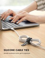 Lamicall STRK04 Lot de 10 attaches-câbles en silicone réutilisables, organisateur de câbles, sangles de gestion de fils, caoutchouc flexible, gestion des câbles, maison, bureau