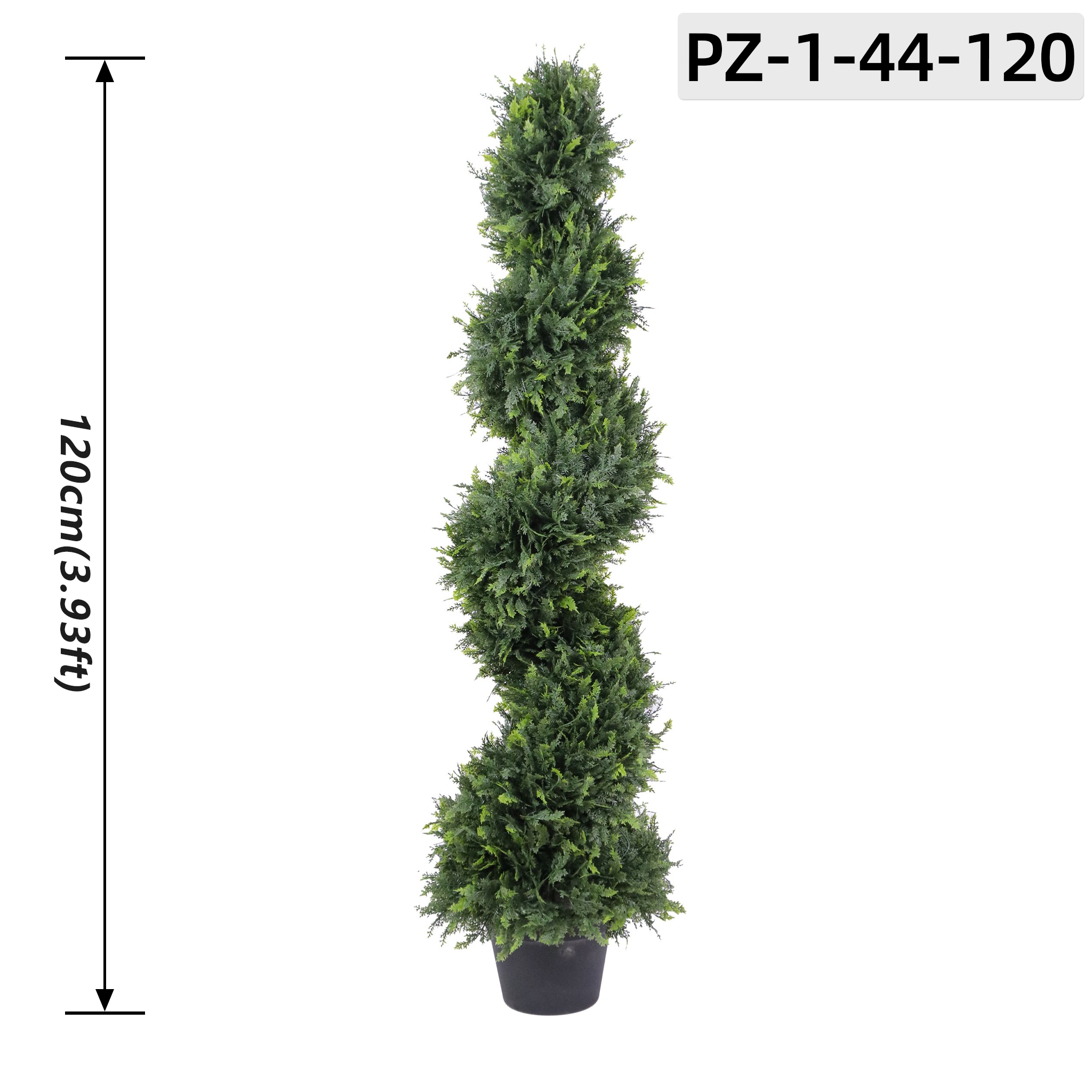 Green Artificial Spiral Cypress Topiary Tree (120cm/3.93ft)