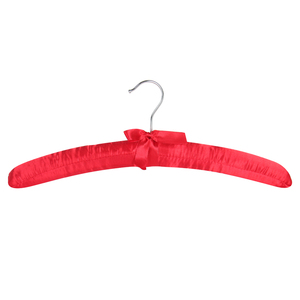 <strong>China</strong> <strong>Top</strong> <strong>Ten</strong> <strong>Selling</strong> <strong>Products</strong> Clothes Hanger Hotel Anti Slip Red Soft Fabric with Gold Hook Satin Padded Hangers - Product Image 3
