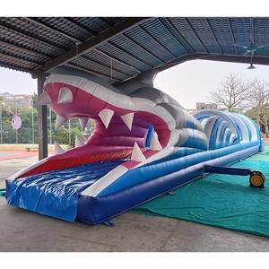 Tobogán Inflable de Tiburón de 18 m con Piscina Desmontable, Atracción Acuática Resistente para Niños, Directo de Fábrica - Product Image 1