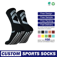 Chaussettes antidérapantes personnalisées Conception personnalisée de haute qualité Football Sports Logo personnalisé Chaussettes amusantes tricotées décontractées
