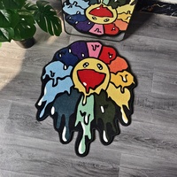 Alfombra Murakami de felpa moderna, poliéster de color sólido personalizable, hecha a máquina para la decoración de la puerta del coche del hogar