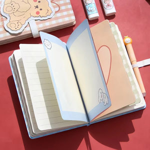 Alta calidad patrón personalizado Tapa dura Linda cubierta de dibujos animados DIY cuaderno diario a granel venta al por mayor papelería conjunto de regalo - Product Image 4