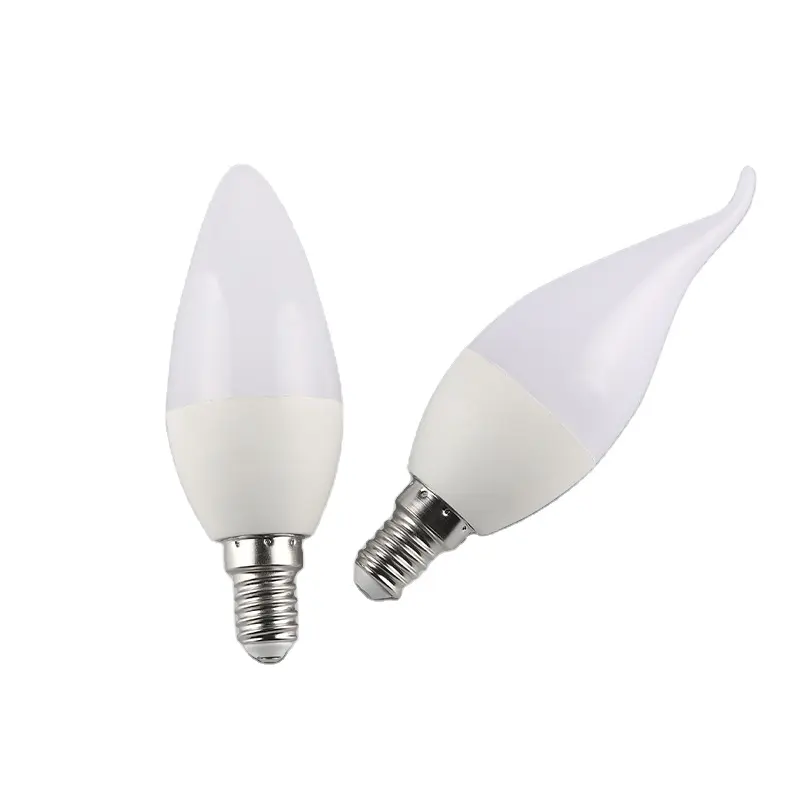 Ampoule blanche à économie d'énergie super lumineuse petite bouche à vis pointue bulle de traction queue lumière chaude