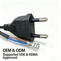 Câble d'alimentation standard européen certifié VDE 3A/5A, fiche 2 broches Allemagne Vietnam, connecteur IEC C7 pour équipement industriel
