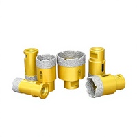 Juego de 6 brocas de diamante soldadas M14 con vástago roscado, modelo exclusivo transfronterizo, para perforación de metal de 25-50 mm, en estuche de aluminio.