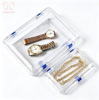 Boîte de conservation étanche en plastique PU transparent de 160x100x50 mm, anti-poussière, pour lingots d'or et montres