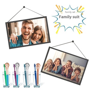 Dụng cụ cạo lưỡi silicon hình giọt nước với bàn chải 6 lỗ làm sạch lưỡi bằng thép không gỉ để giảm hôi miệng - Product Image 6