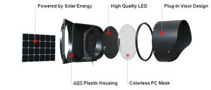 Feux de signalisation LED clignotants alimentés par <span class=keywords><strong>batterie</strong></span> solaire jaune de haute qualité de 200mm - Product Image 5