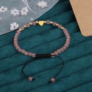 4毫米宝石珠不锈钢心形魅力可调节女性手链 - Product Image 6