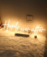 Enseigne néon « Happily Ever After » Lumière LED Art Décoratif pour fiançailles, mariage, anniversaire, décoration murale de chambre à coucher, fête romantique à la maison