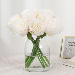 Fleurs de pivoine artificielles à 5 têtes en soie, haute simulation, pour la décoration de la maison et de mariage - Product Image 2
