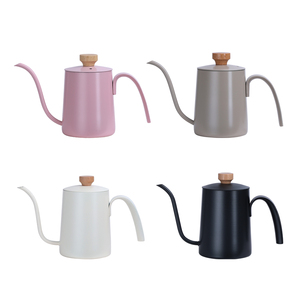 <span class=keywords><strong>12</strong></span> oz 350ml sang trọng thép không gỉ cổ ngỗng ấm trà & cà phê Ấm đun nước xách tay Stovetop nồi với nắp màu đen cho sử dụng ngoài trời - Product Image 6