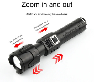 TG-SD302 LCD điện hiển thị đèn pin lumen cao có thể sạc lại zoom siêu sáng <span class=keywords><strong>TORCH</strong></span> ánh sáng chiến thuật dẫn cắm trại đèn pin - Product Image 4